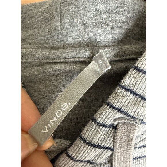 Vince Mens XL Gray & Navy Striped Hoodie Sweatshirt Casual Wear - Picture 7 of 9